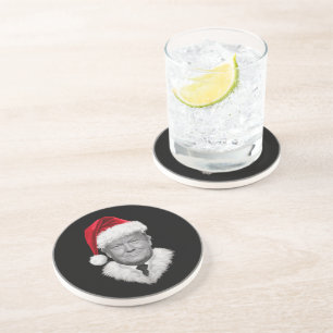 Dessous De Verre En Grès Cadeau de Noël de Donald Trump Chapeau de Père Noë