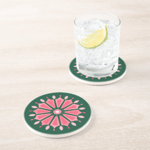 DESSOUS DE VERRE EN GRÈS CADEAU FLEUR MODERNE COLORÉ POUR FILLE SOEUR MAMAN