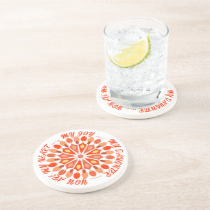 DESSOUS DE VERRE EN GRÈS CADEAU FLEUR MODERNE DE MAMAN PAPA SOEUR FILS PATR