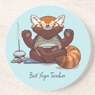 Dessous De Verre En Grès Cadeau Meilleur Professeur de Yoga avec Art de Pan