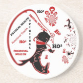 Dessous De Verre En Grès Cadeau Père Noël Secret - Prospérité et Richesse (Devant)