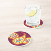 Dessous De Verre En Grès Cadeaux à la menthe orange jaune moderne (Côté)