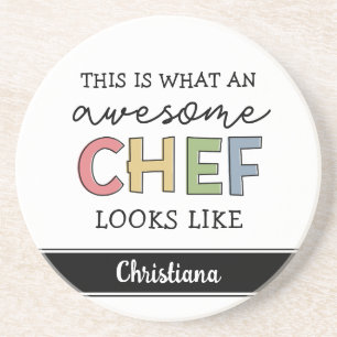 Dessous De Verre En Grès Cadeaux de chef sur mesure Meilleur Chef Jamais