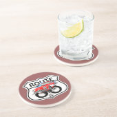 Dessous De Verre En Grès Cadeaux de signe de l'itinéraire 66 (Côté)