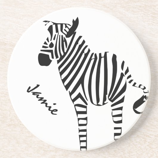 Dessous De Verre En Grès Cadeaux Zebra Lovers (Devant)