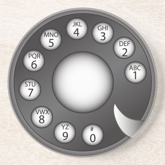 Dessous De Verre En Grès Cadran rotatoire de téléphone (Devant)