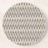Dessous De Verre En Grès Café et Sage iKat ZigZag Motif (Devant)