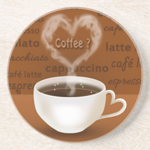 Dessous De Verre En Grès Café ? Fumée en forme de coeur
