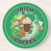 Dessous De Verre En Grès Café Irlandais - Un Elixir. (Devant)