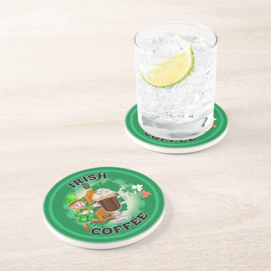Dessous De Verre En Grès Café Irlandais - Un Elixir. (Côté)