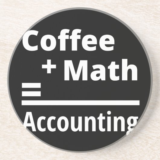 Dessous De Verre En Grès Café + Math = Comptabilité (Devant)