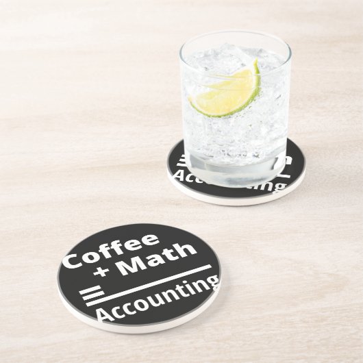 Dessous De Verre En Grès Café + Math = Comptabilité (Côté)