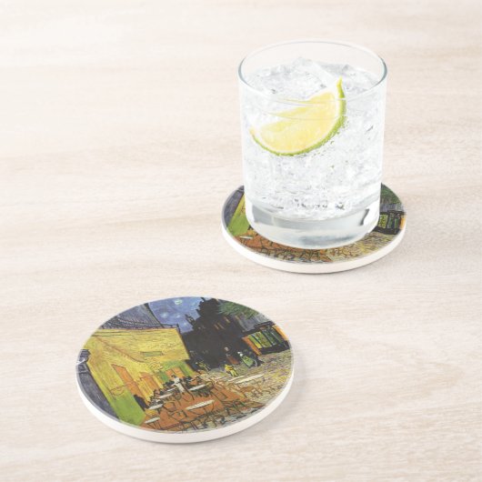 Dessous De Verre En Grès Café nocturne de Van Gogh (Côté)