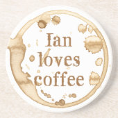 Dessous De Verre En Grès Café personnalisé Stains Grunge Texte amusant (Devant)