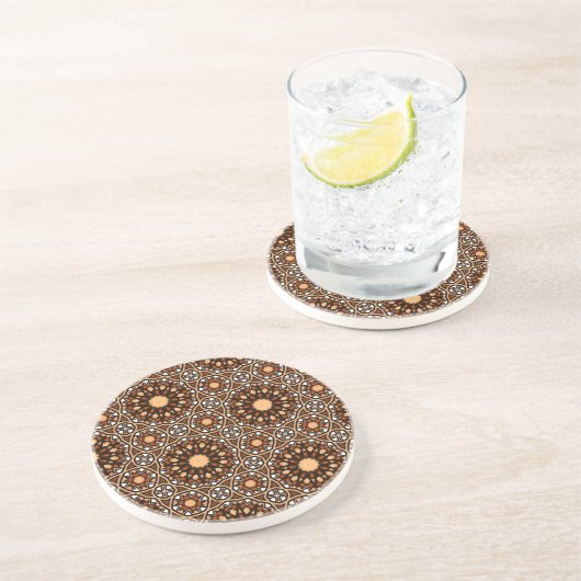 Dessous De Verre En Grès Café Soleil et Étoile (Côté)