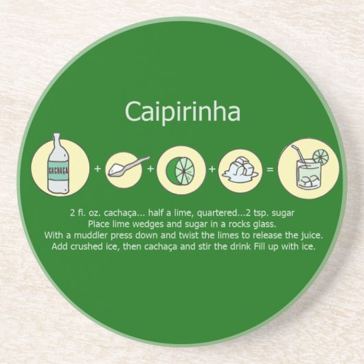 Dessous De Verre En Grès caipirinha, boisson brésilienne (Devant)