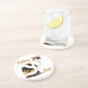Dessous De Verre En Grès Calico Cat Personnalisé