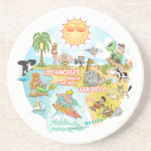 Dessous De Verre En Grès California Beach Life (Devant)