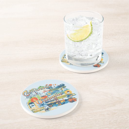 Dessous De Verre En Grès California Dreaming (Côté)