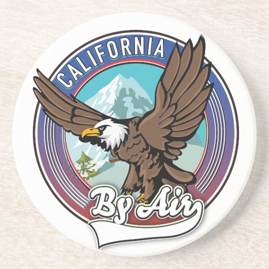 Dessous De Verre En Grès California par patch de voyage aérien (Devant)