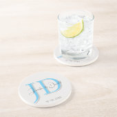 Dessous De Verre En Grès Calligraphie classique tendance monogramme (Côté)