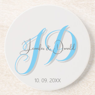 Dessous De Verre En Grès Calligraphie monogramme de script classique tendan