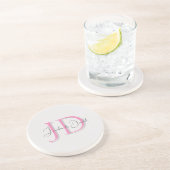 Dessous De Verre En Grès Calligraphie monogramme de style classique tendanc (Côté)