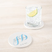 Dessous De Verre En Grès Calligraphie tendance monogramme de script classiq (Côté)