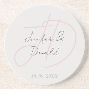 Dessous De Verre En Grès Calligraphie tendance monogramme de script classiq
