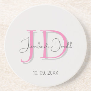 Dessous De Verre En Grès Calligraphie tendance monogramme de script classiq