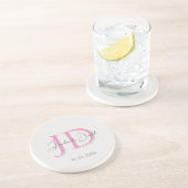 Dessous De Verre En Grès Calligraphie tendance monogramme de script classiq (Côté)
