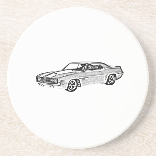 Dessous De Verre En Grès Camaro 1969 Z28 (Devant)