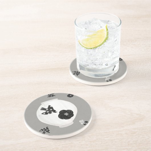 Dessous De Verre En Grès camélia objet_22 en grès,bird et poterie (Côté)