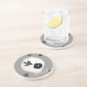 Dessous De Verre En Grès camélia objet_22 en grès, oiseau et poterie