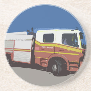 Dessous De Verre En Grès Camion de pompiers