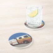 Dessous De Verre En Grès Camion de pompiers (Côté)