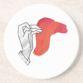 Dessous De Verre En Grès Camion Silhouette Main Rouge (Devant)