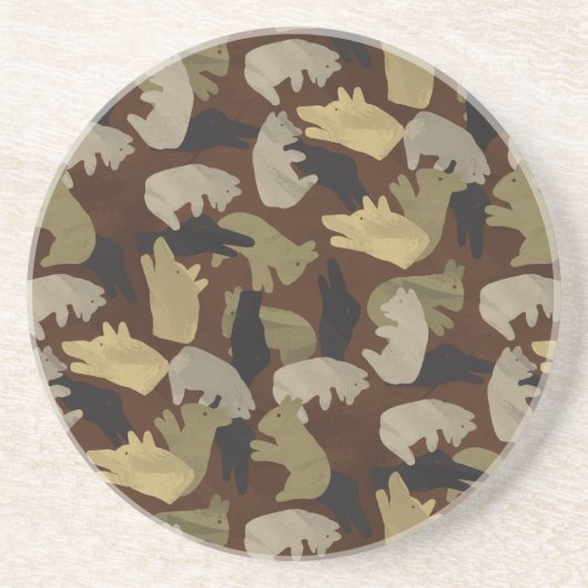 Dessous De Verre En Grès Camouflage animal Silhouette Brown (Devant)