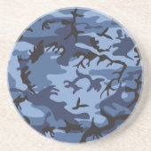 Dessous De Verre En Grès Camouflage Bleu Marine, Militaire, Armée (Devant)
