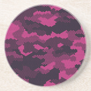 Dessous De Verre En Grès Camouflage hexagonal, texture militaire arrière -
