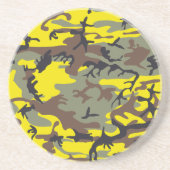 Dessous De Verre En Grès Camouflage jaune et marron, Militaire, Armée (Devant)
