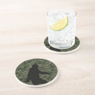 Dessous De Verre En Grès Camouflage numérique en silhouette noire Sasquatch