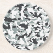 Dessous De Verre En Grès Camouflage Poussière de Neige  (Devant)