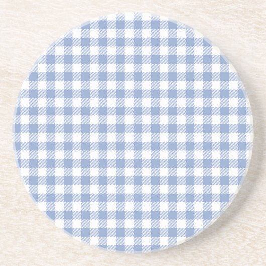 Dessous De Verre En Grès Campagne Gingham Bleu (Devant)