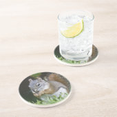 Dessous De Verre En Grès Canada, Colombie-Britannique, Écureuil roux Pin (Côté)