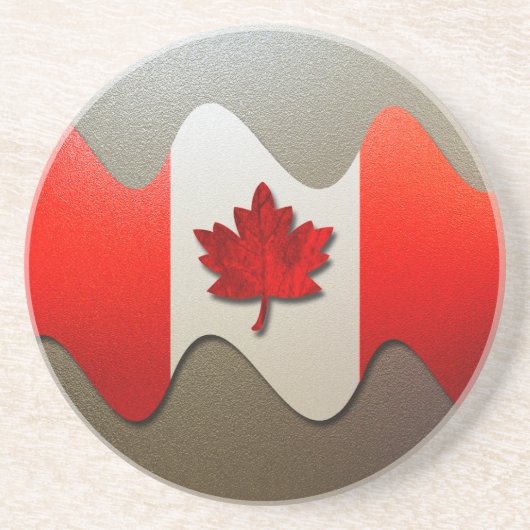 Dessous De Verre En Grès Canada Flag-Chrome par Shirley Taylor (Devant)