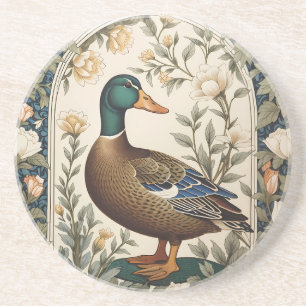 Dessous De Verre En Grès Canard colvert élégant Inspiré de William Morris