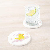 Dessous De Verre En Grès Canard dans des bulles roses (Côté)