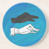 Dessous De Verre En Grès Canard noir sur bleu (Devant)