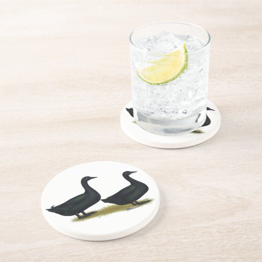 Dessous De Verre En Grès Canards : Cayugas noirs (Côté)